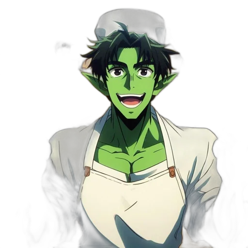 staff, mask, face, anime, concept art, cartoon, fantasy art, green transparent PNG cut-out