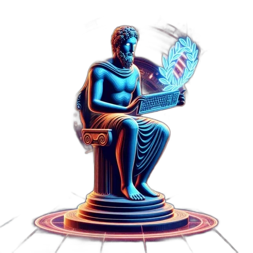 furniture, robot, crown, staff, concept art, vaporwave, 3d render, pixel art transparent PNG cut-out