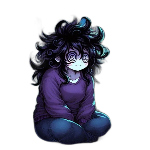 mask, creature, face, hair, watercolor, concept art, pixel art, vaporwave transparent PNG cut-out