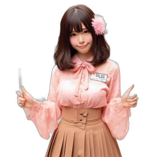 staff, dress, jacket, umbrella, photorealistic, anime, concept art, pastel transparent PNG cut-out
