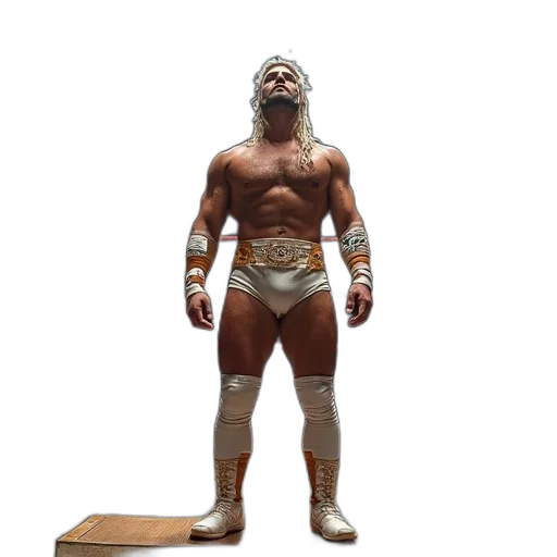 3d render, concept art, lucha, wrestler, standing, bench, ring transparent PNG cut-out