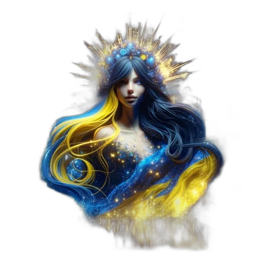 crown, dress, jewelry, fantasy art, concept art, pixel art, photorealistic, outer space transparent PNG cut-out