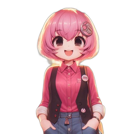 jacket, staff, flower, robot transparent PNG cut-out