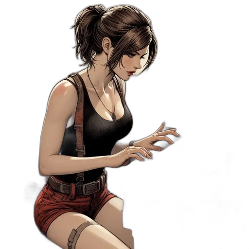 dress, staff, weapon, comic book art, concept art, fantasy art, cartoon, fire transparent PNG cut-out