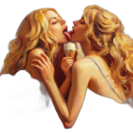 food, oil painting, photorealistic, concept art, fantasy art, two, women, room transparent PNG cut-out