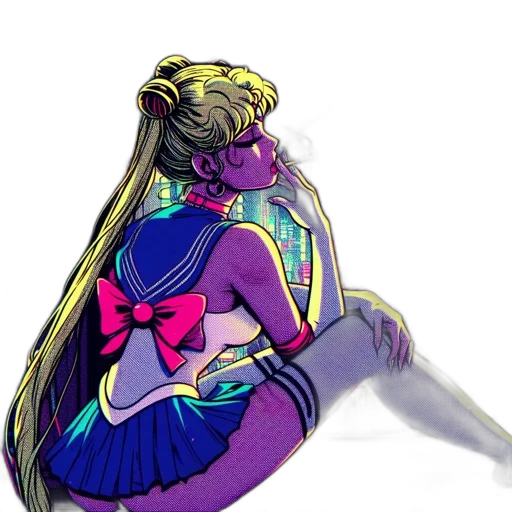 dress, mask, crown, vaporwave, concept art, watercolor, fantasy art, neon lights transparent PNG cut-out