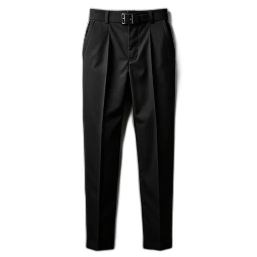 pair, black, trousers, zipper, fly, belt, loops transparent PNG cut-out