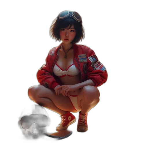 jacket, dress, shoes, face, concept art, photorealistic, pixel art, fantasy art transparent PNG cut-out