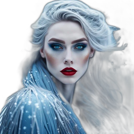 face, fantasy art, photorealistic, comic book art, concept art, outer space, blue, dark transparent PNG cut-out