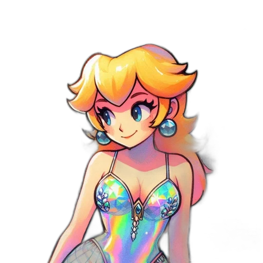 dress, crown, pixel art, concept art, vaporwave, watercolor, colorful, pastel transparent PNG cut-out