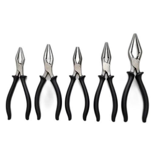 staff, jewelry, weapon, umbrella, set, five, pliers, black transparent PNG cut-out