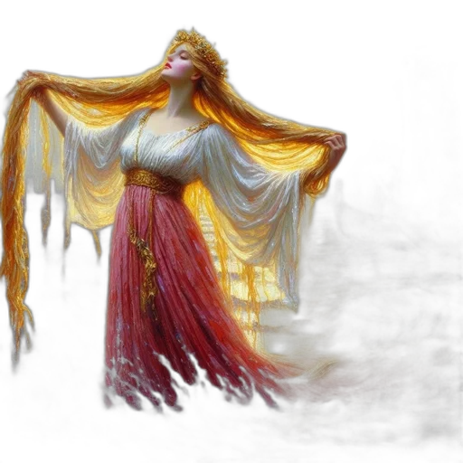 dress, dragon, crown, creature, concept art, fantasy art, 3d render, photorealistic transparent PNG cut-out