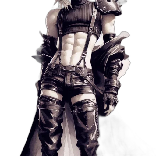 weapon, sword, concept art, fantasy art, cyberpunk, comic book art, monochrome, detailed transparent PNG cut-out