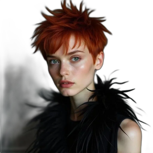 hair, jacket, face, dress, photorealistic, fantasy art, concept art, oil painting transparent PNG cut-out
