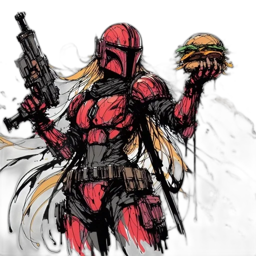 food, weapon, concept art, comic book art, pixel art, fantasy art, red, futuristic transparent PNG cut-out