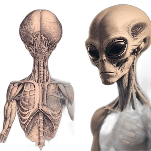 creature, face, mask, concept art, 3d render, photorealistic, fantasy art, outer space transparent PNG cut-out