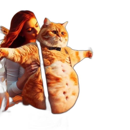 animal, concept art, photorealistic, 3d render, fantasy art, woman, red, hair transparent PNG cut-out