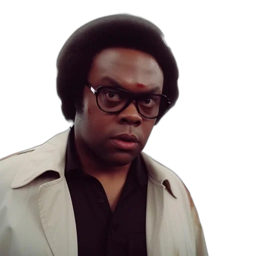 jacket, hat, man, light-colored, afro, red-marked, glasses, bright transparent PNG cut-out
