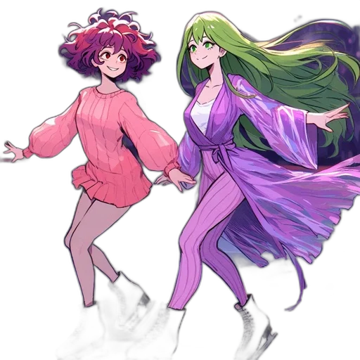 dress, concept art, pixel art, anime, watercolor, green, colorful, pastel transparent PNG cut-out