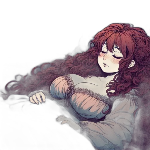 hair, creature, watercolor, pixel art, concept art, fantasy art, fire, dark transparent PNG cut-out
