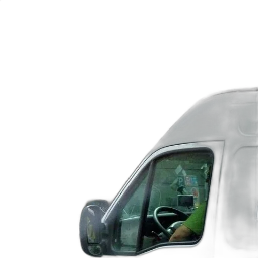 car, face, robot, concept art, 3d render, photorealistic, white, van transparent PNG cut-out
