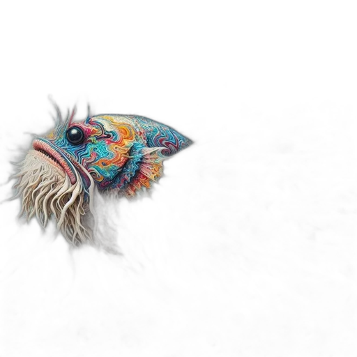 creature, animal, dragon, hair, concept art, photorealistic, 3d render, fantasy art transparent PNG cut-out