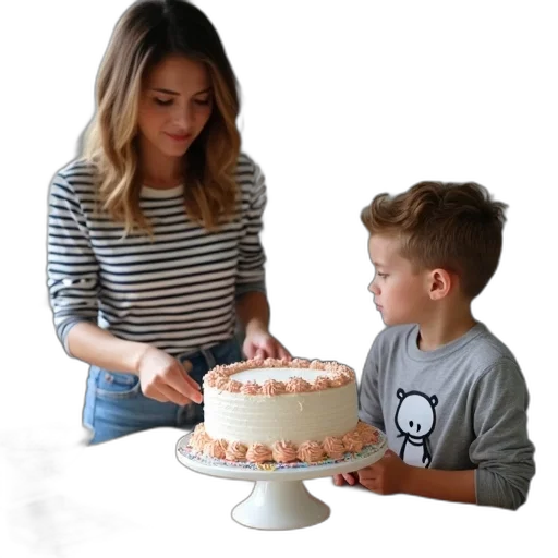 woman, young, girl, decorating, cake, frosting, sprinkles, kitchen transparent PNG cut-out