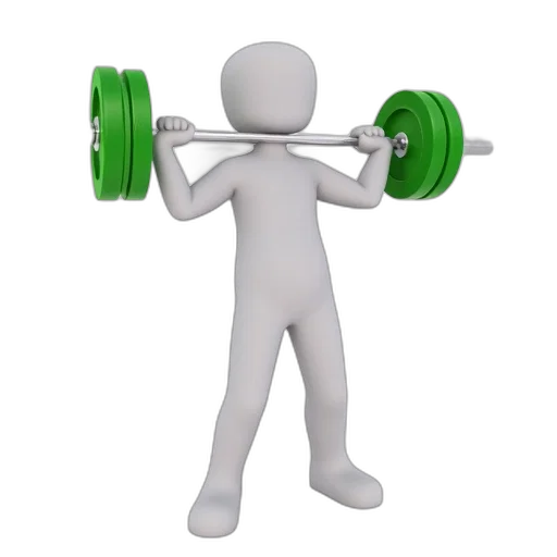 staff, weapon, 3d render, stylized, illustration, person, lifting, barbell transparent PNG cut-out