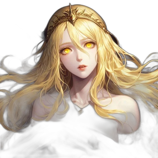 crown, face, hair, staff, fantasy art, concept art, anime, pixel art transparent PNG cut-out
