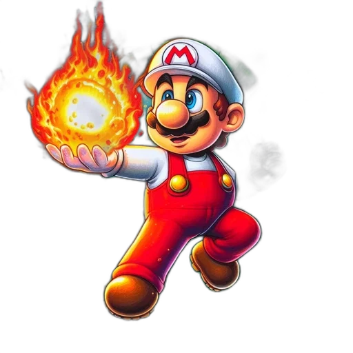 staff, weapon, pixel art, concept art, 3d render, comic book art, fire, mario transparent PNG cut-out