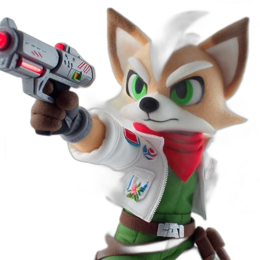 weapon, staff, 3d render, concept art, pixel art, fox, plush, toy transparent PNG cut-out