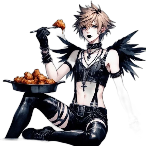 food, pixel art, concept art, fantasy art, anime, dark, monochrome, animated transparent PNG cut-out