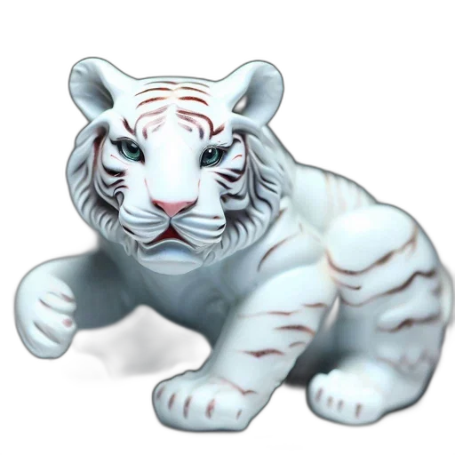 animal, creature, 3d render, photorealistic, concept art, fantasy art, white, tiger transparent PNG cut-out