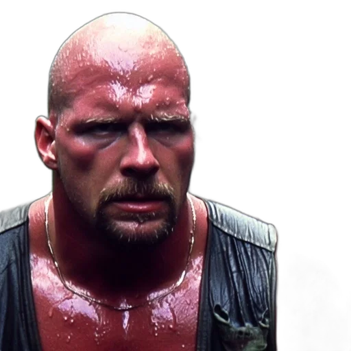 face, photorealistic, 3d render, red, bald, man, goatee, sweating transparent PNG cut-out