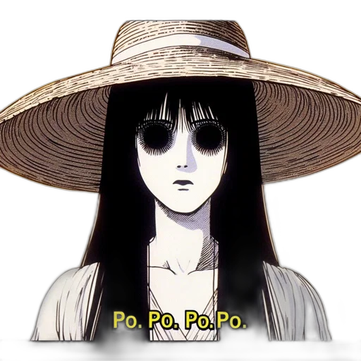 hat, mask, face, hair, anime, vaporwave, photorealistic, comic book art transparent PNG cut-out