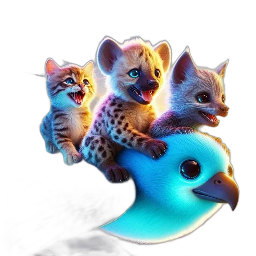 animal, dragon, creature, fantasy art, 3d render, concept art, vaporwave, blue transparent PNG cut-out