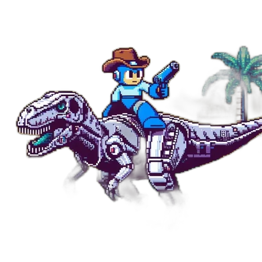 creature, weapon, pixel art, concept art, fantasy art, vaporwave, blue, pixel transparent PNG cut-out