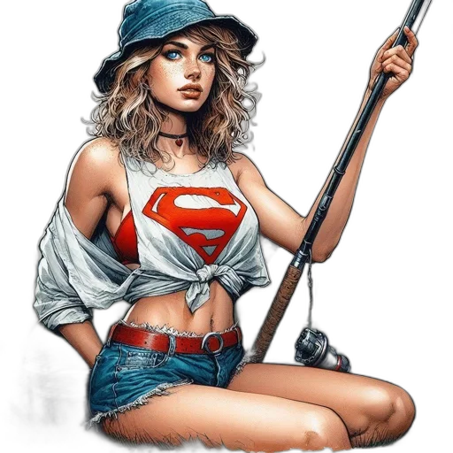 staff, jewelry, comic book art, fantasy art, cartoon, photorealistic, young, woman transparent PNG cut-out