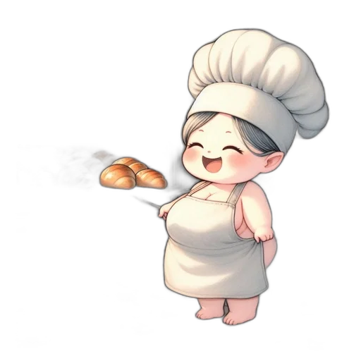 food, staff, concept art, pixel art, fantasy art, watercolor, cheerful, baker transparent PNG cut-out