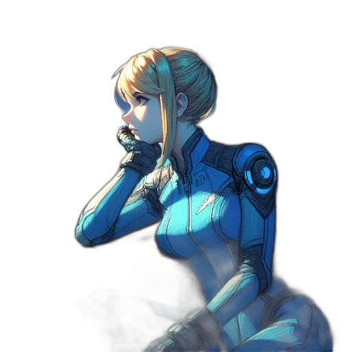 robot, dress, mask, weapon, cyberpunk, concept art, comic book art, anime transparent PNG cut-out