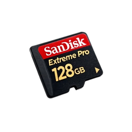 black, sandisk, extreme, pro, 128gb, microsd, card, red transparent PNG cut-out