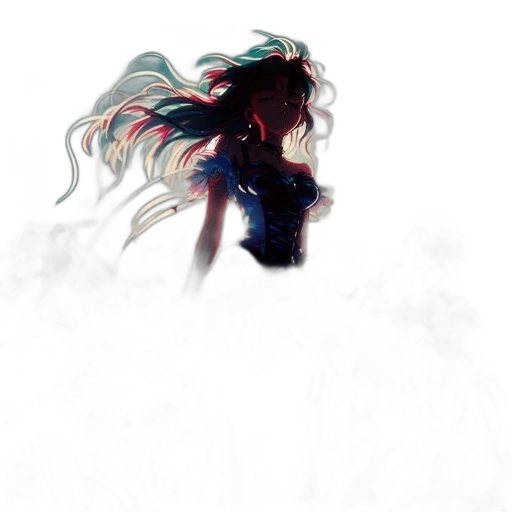 dragon, hair, mask, creature, concept art, comic book art, anime, watercolor transparent PNG cut-out