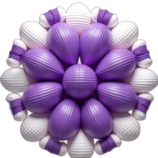 flower, crown, jewelry, umbrella, 3d render, photorealistic, collection, purple transparent PNG cut-out