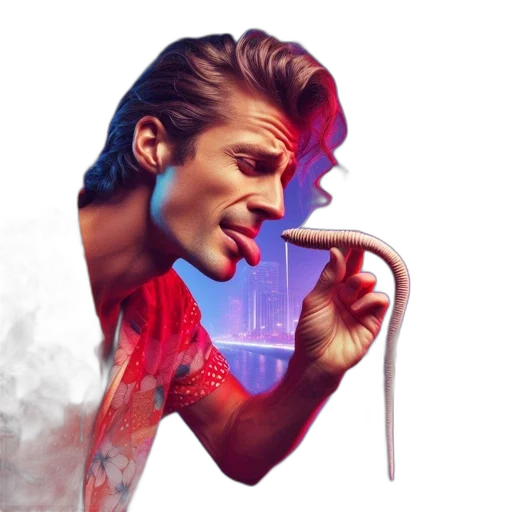 face, hair, concept art, comic book art, cyberpunk, pixel art, neon lights, night transparent PNG cut-out