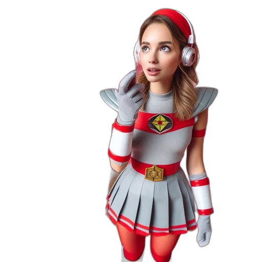 robot, staff, dress, concept art, 3d render, fantasy art, comic book art, woman transparent PNG cut-out