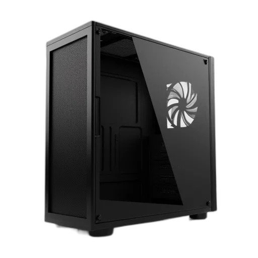 dragon, robot, 3d render, sleek, black, modern, computer, tower transparent PNG cut-out
