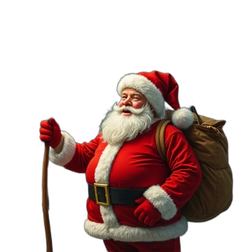 staff, 3d render, concept art, santa transparent PNG cut-out