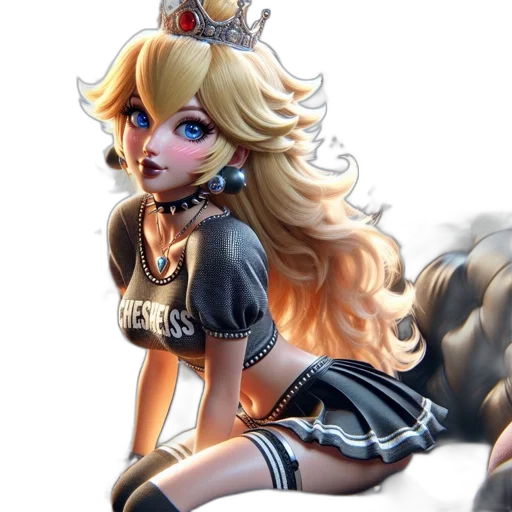 dress, fantasy art, concept art, 3d render, anime, dark, blonde-haired, character transparent PNG cut-out