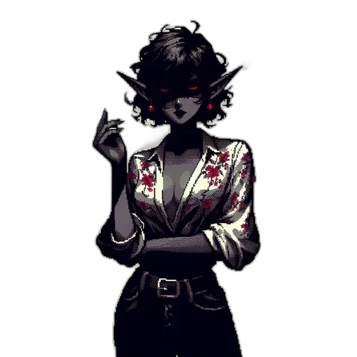staff, mask, jacket, dress, concept art, fantasy art, comic book art, pixel art transparent PNG cut-out