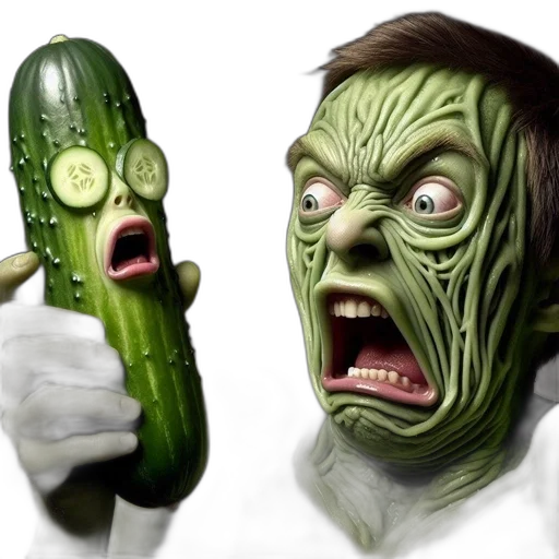 creature, food, face, mask, photorealistic, concept art, 3d render, comic book art transparent PNG cut-out